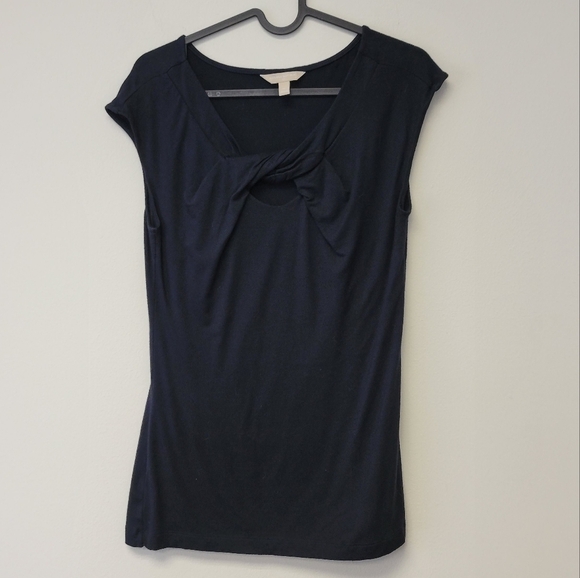Banana Republic Tops - Banana Republic Sleeveless Knot Front Navy Blue t-shirt M